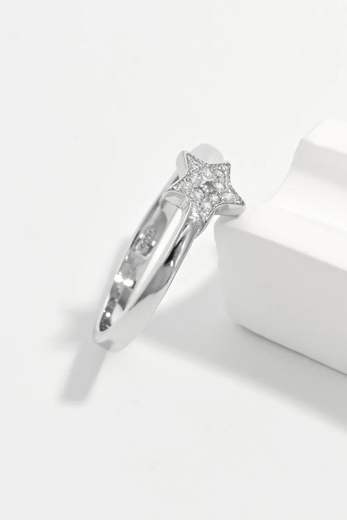 925 Sterling Silver Inland Zircon Star Ring - Fashorio