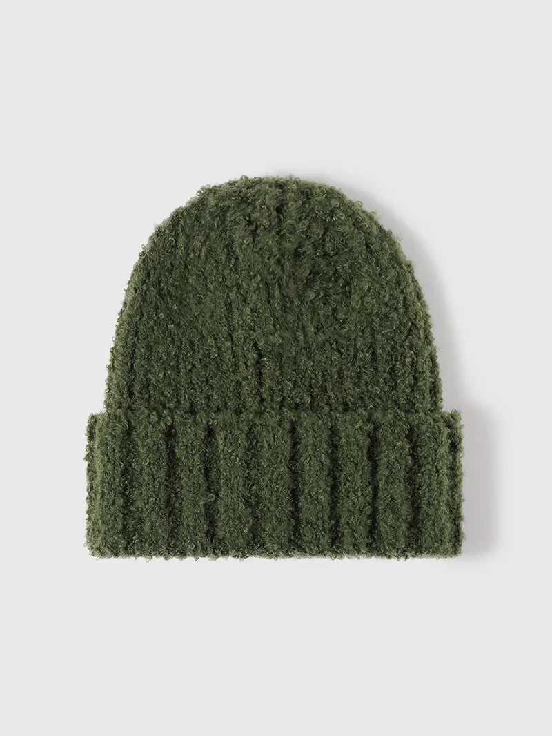 Thermal Teddy Knit Hat Green One Size - Fashorio