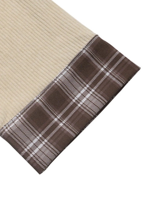 Plaid Hem Button Up Long Sleeve Shacket – Lightweight Layering - Fashorio