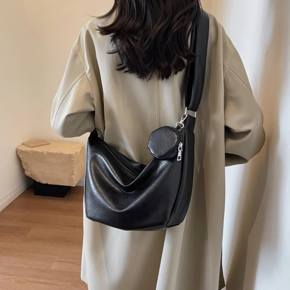 PU Leather Crossbody Bag with Small Purse - Fashorio