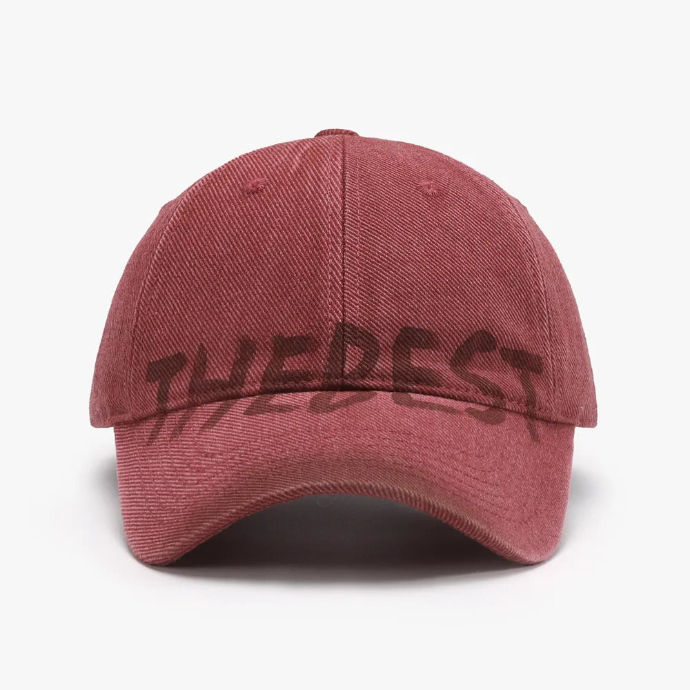 Letter Adjustable Baseball Cap Scarlet One Size - Fashorio