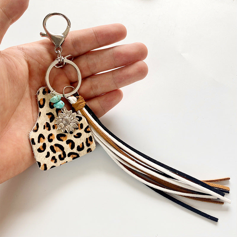 Turquoise Fringe Detail Key Chain Style D One Size - Fashorio