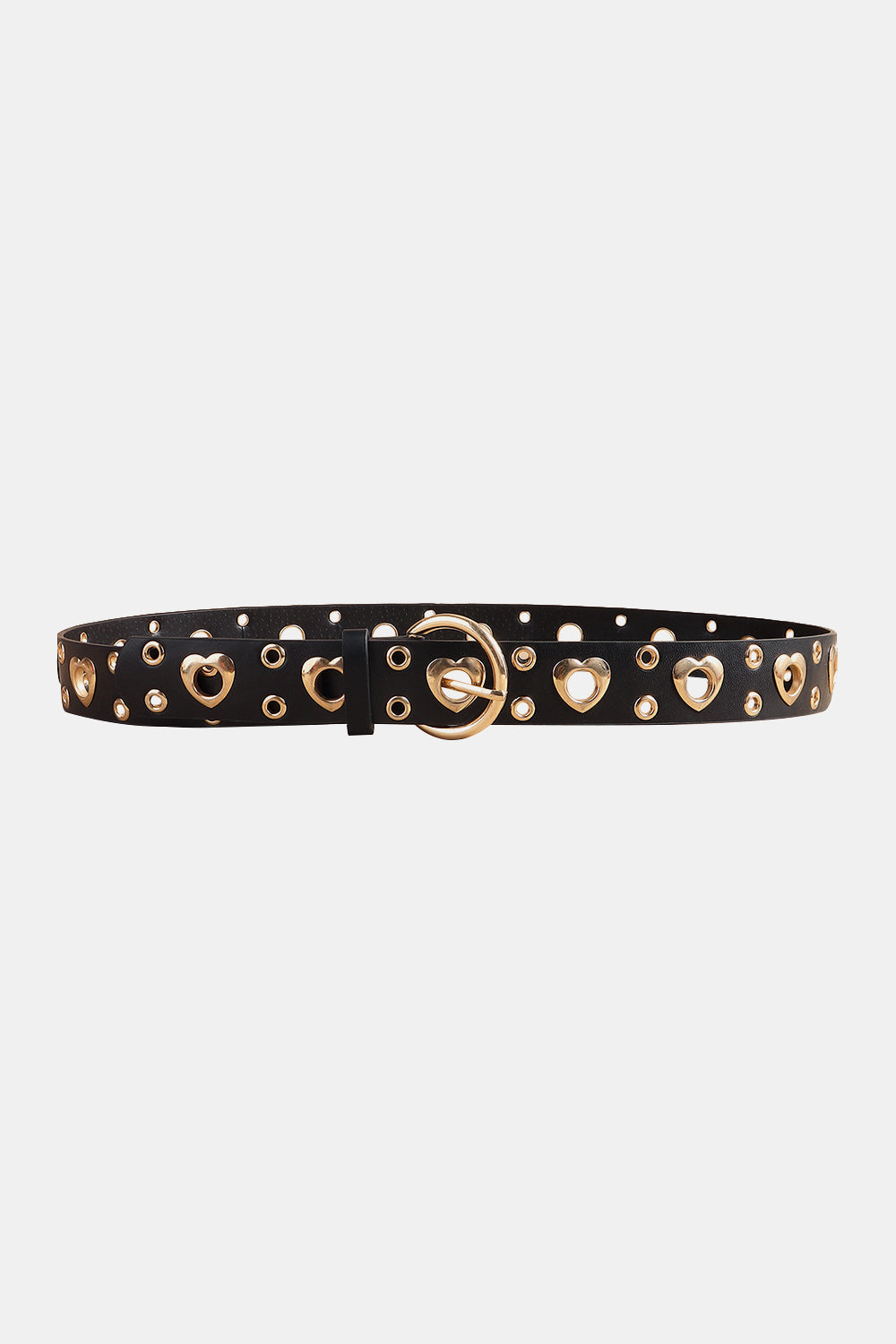 Heart Shape Alloy Detail PU Leather Belt - Fashorio