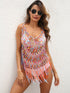 Crochet Fringe Beach Cover Up Tie-dye Color One Size - Fashorio