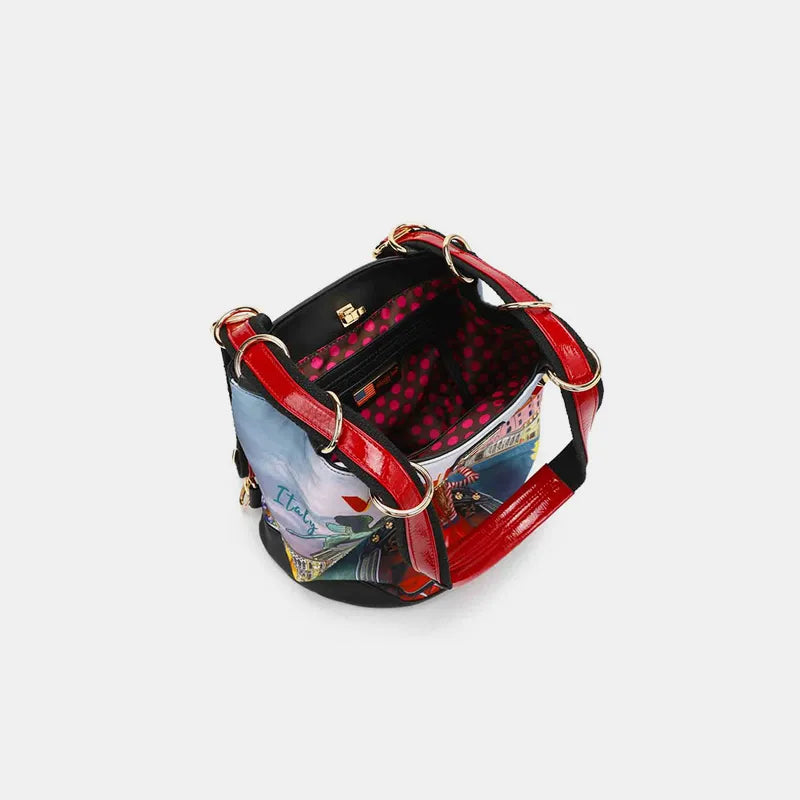 Nicole Lee USA Nylon Multifunctional Bucket Backpack - Fashorio
