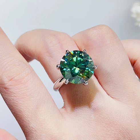 10 Carat Moissanite 925 Sterling Silver Ring - Fashorio