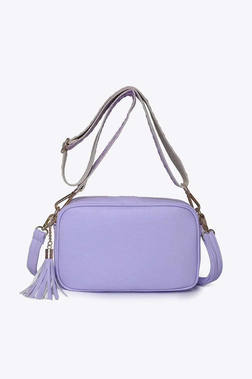 PU Leather Tassel Crossbody Bag Lavendar One Size - Fashorio