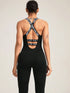 Crisscross Back Sleeveless Active Jumpsuit - Fashorio