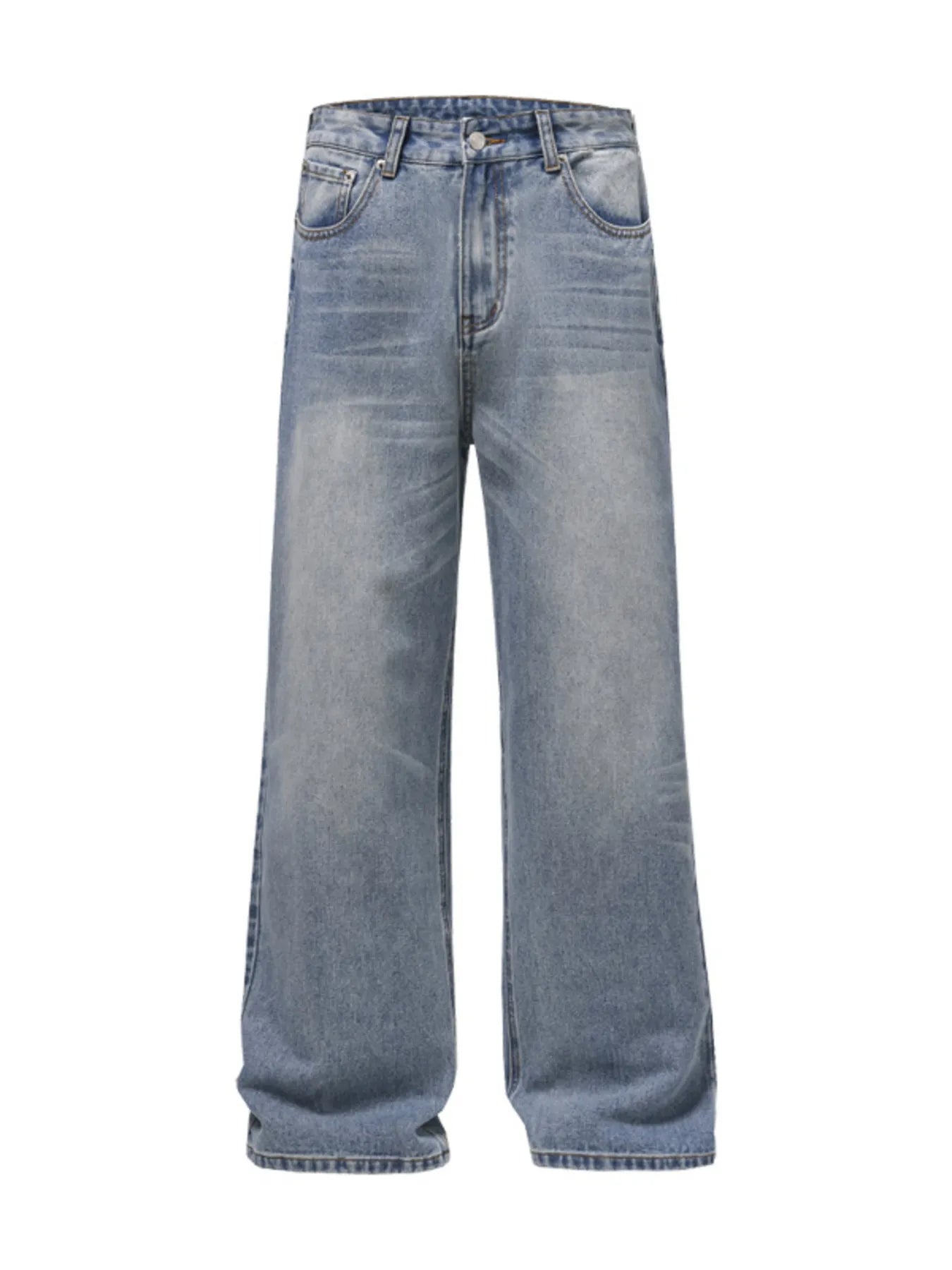 Men's Full Size Wide Leg Washed Baggy Jeans Plus Size - Fashorio
