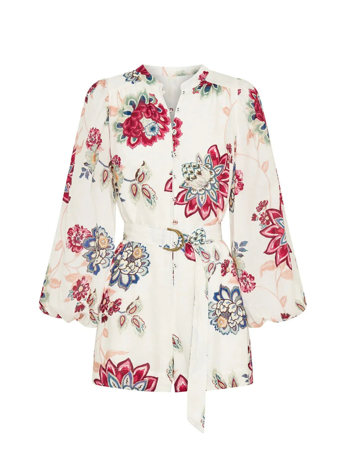 Floral Print Long Sleeve Romper - Fashorio