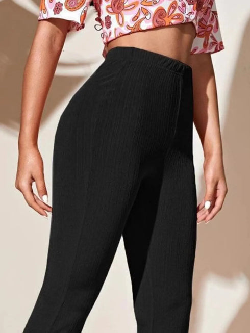 Full Size High-Waist Flare Active Pants Plus Size - Fashorio