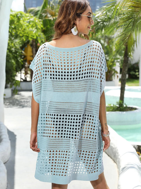 Crochet Knit Beach Cover Up Dress - Fashorio
