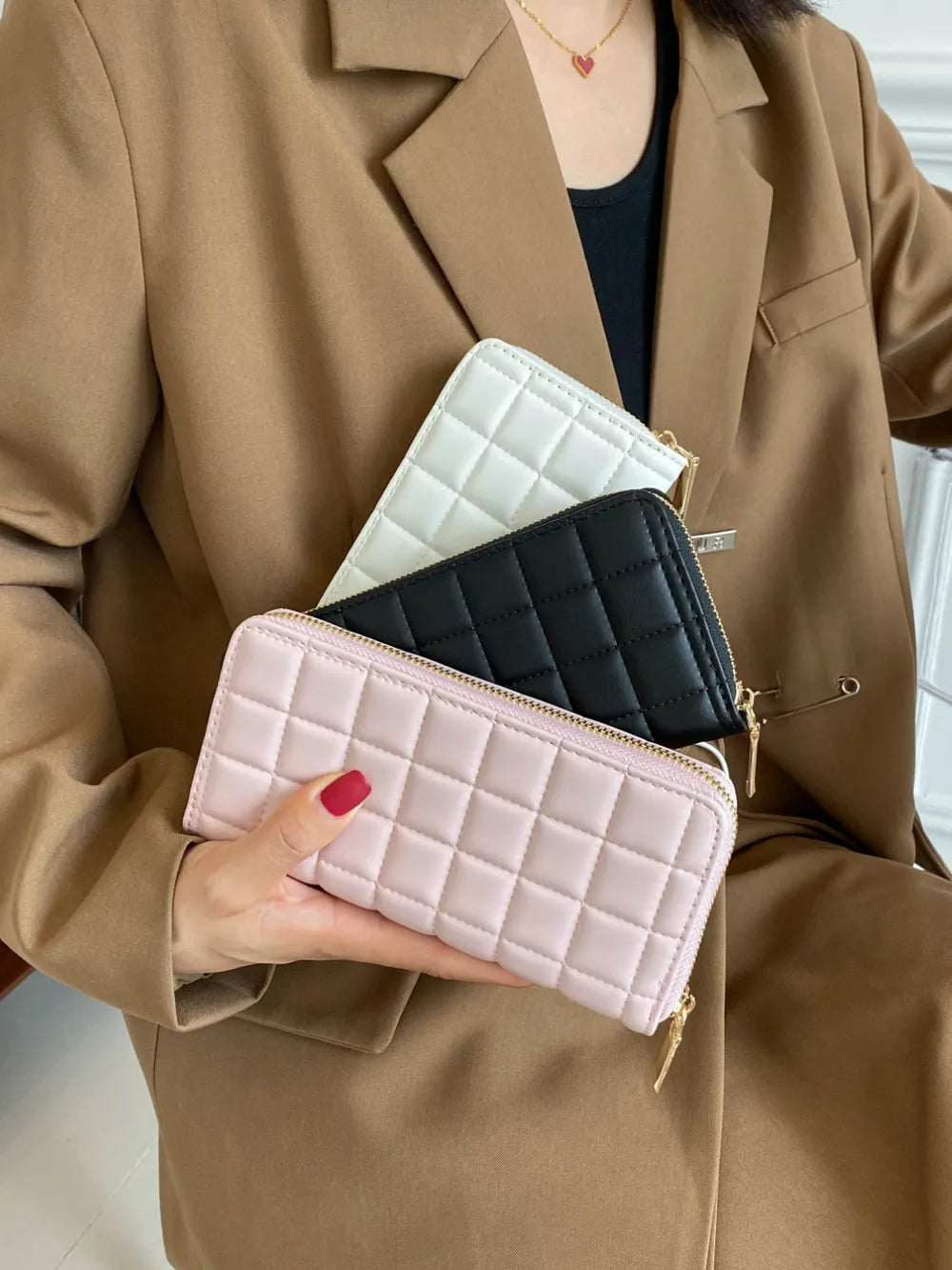 PU Leather Solid Color Wallet - Fashorio