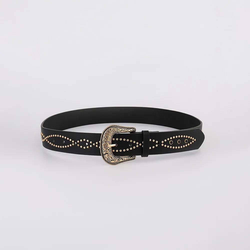 PU Leather Rhinestone Belt - Fashorio