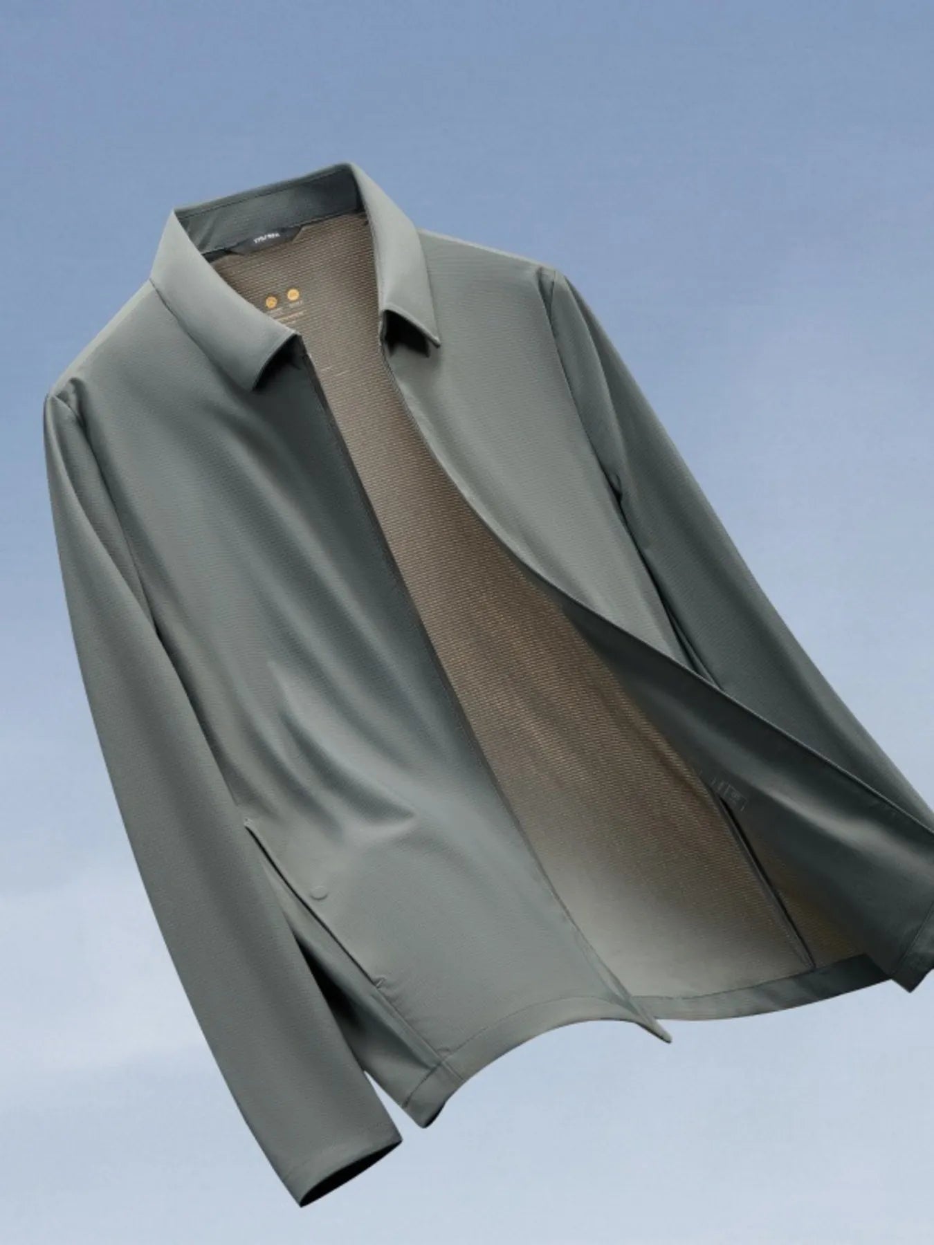 Men's Plus Size Zip Up Long Sleeve Jacket Gray Green - Fashorio