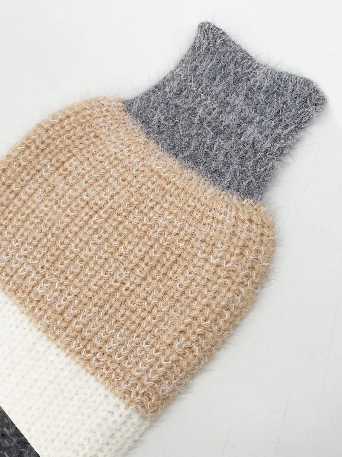 Color Block Long Sleeve Sweater Dress - Fashorio