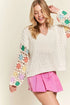 ADORA Multicolor Sleeve Knit Top - Fashorio
