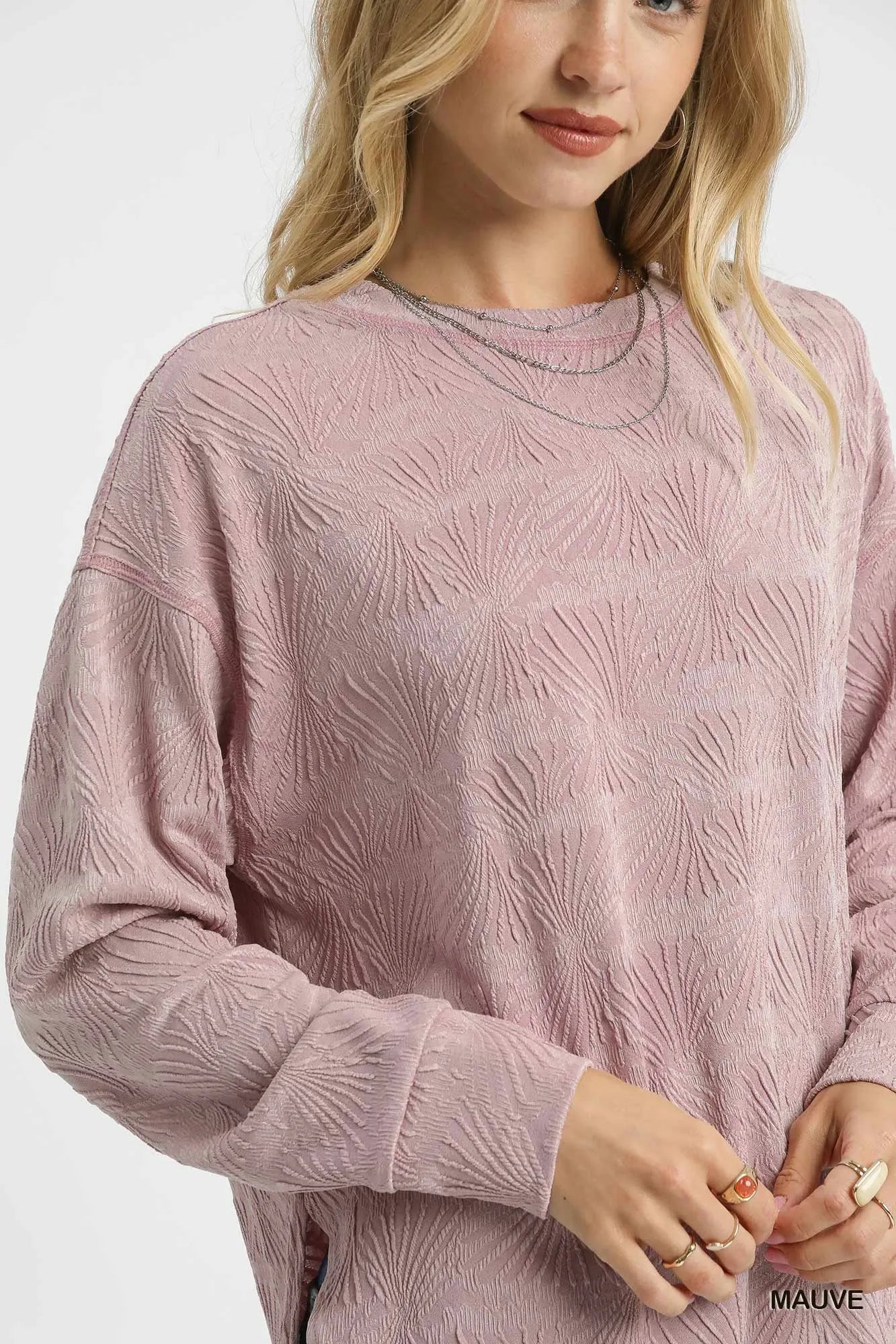 Umgee Textured Knit Long Sleeve Top - Fashorio