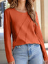 Asymmetric Seam Detail Long Sleeve Top - Fashorio