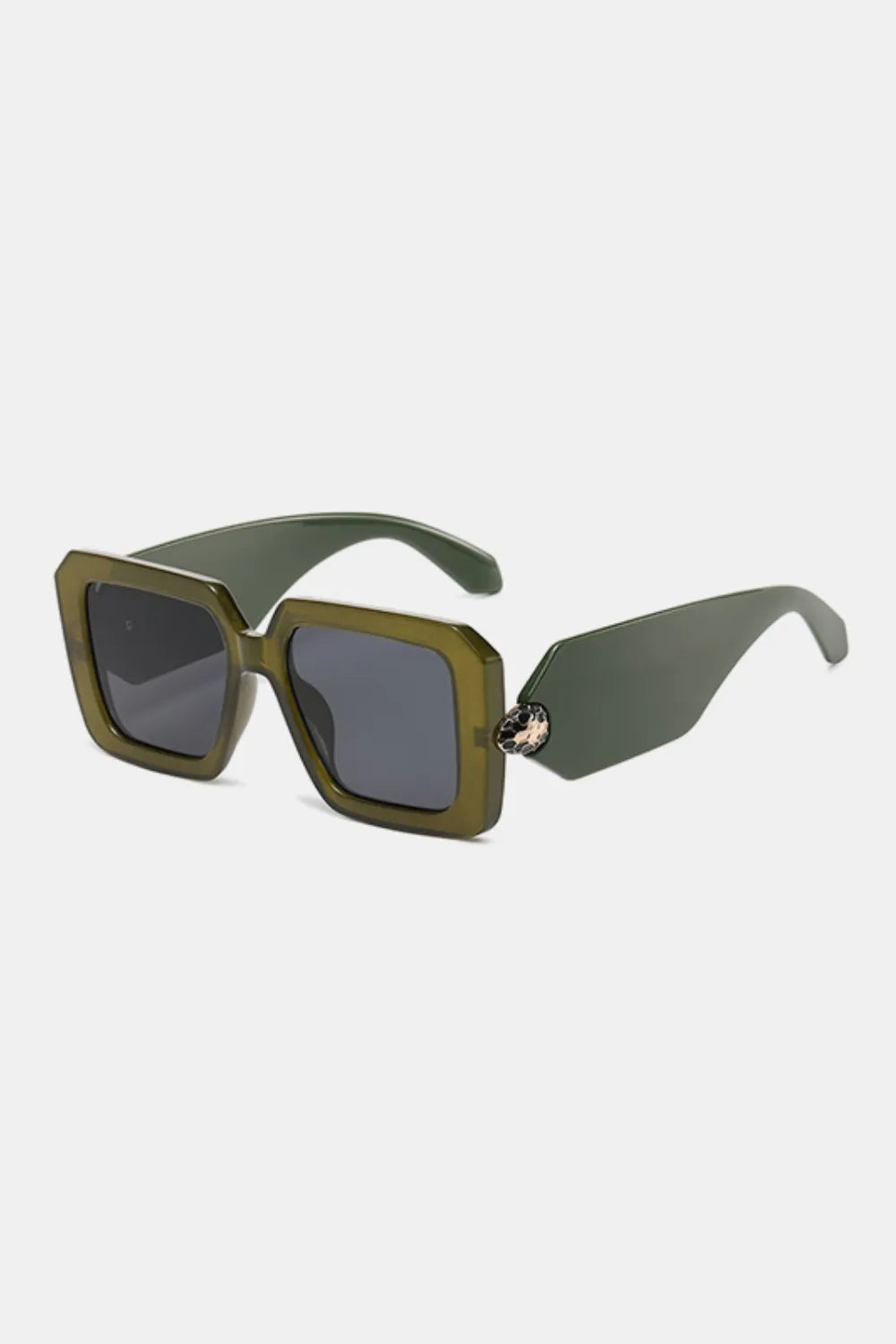 Polycarbonate Frame Square Sunglasses Moss One Size - Fashorio