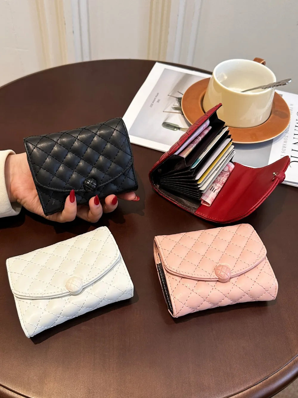 PU Leather Solid Color Wallet - Fashorio