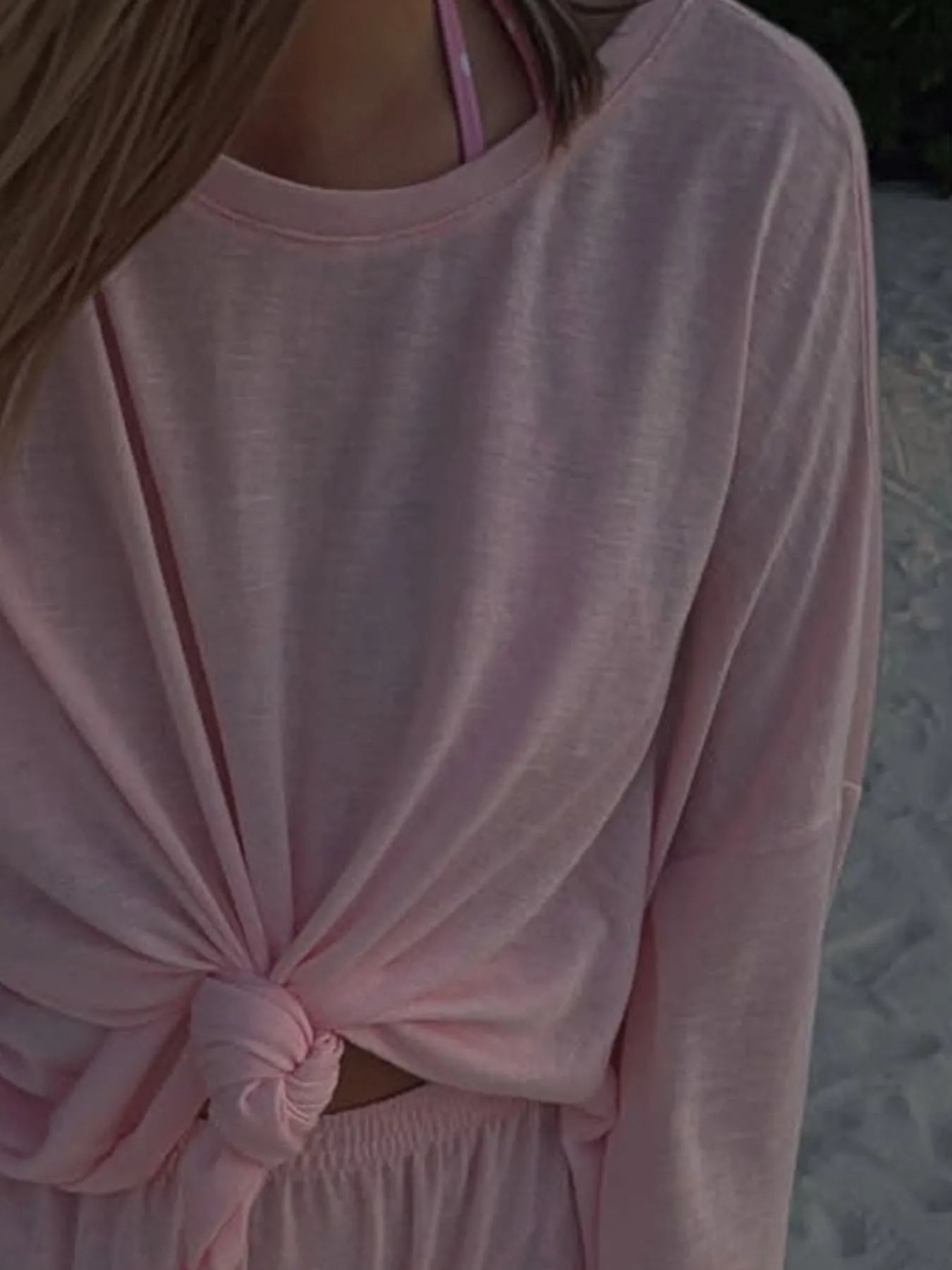 Knotted Long Sleeve T-Shirt - Fashorio