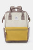 Himawari Waterproof Canvas Backpack Bag with Side Pockets White Lemon Taupe One Size - Fashorio