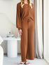 Long Sleeve Lounge Top and Drawstring Pants Set - Fashorio