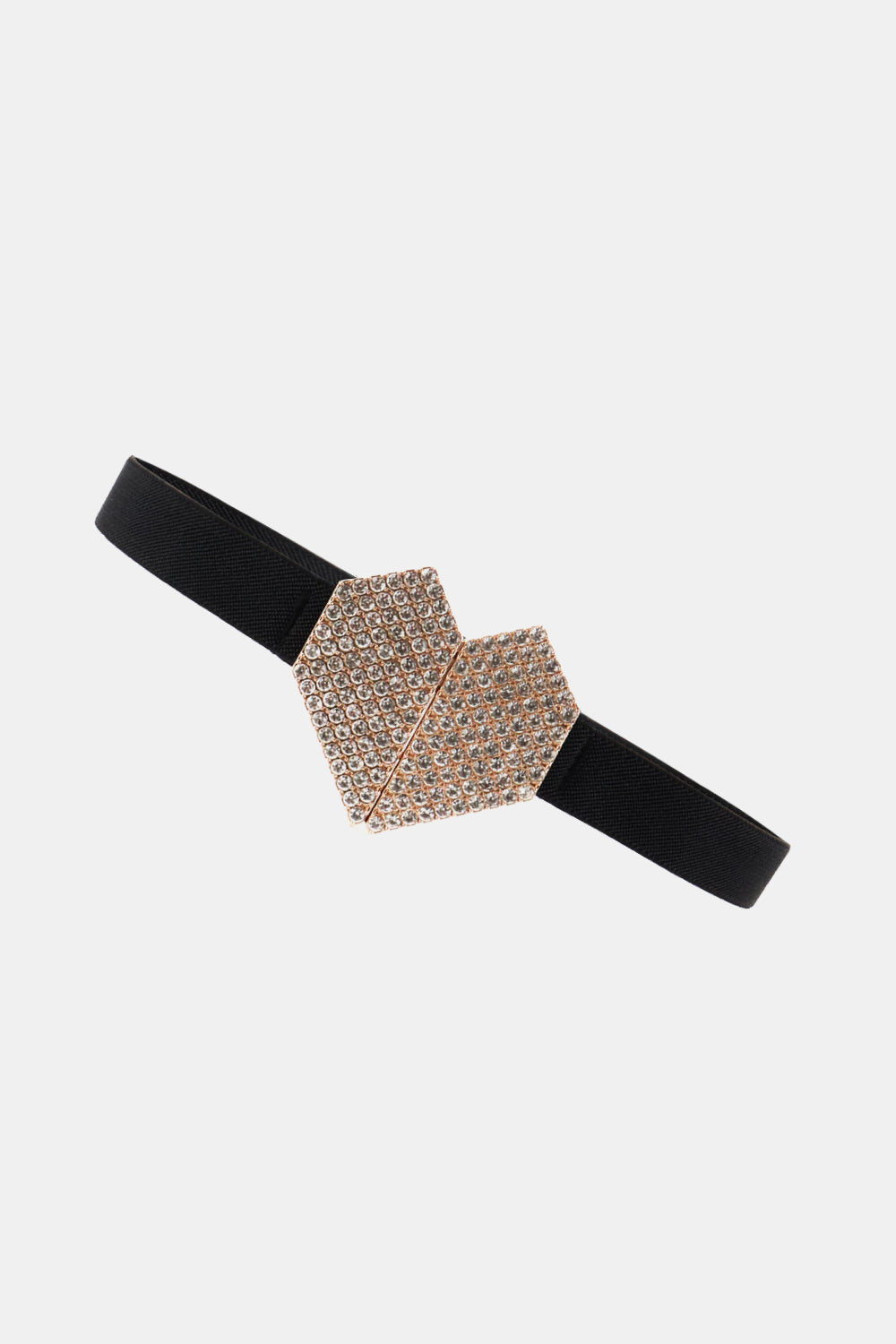 Rhinestone Heart Buckle Elastic Belt - Fashorio