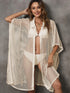 Sheer Mesh Button Up Cover Up - Fashorio