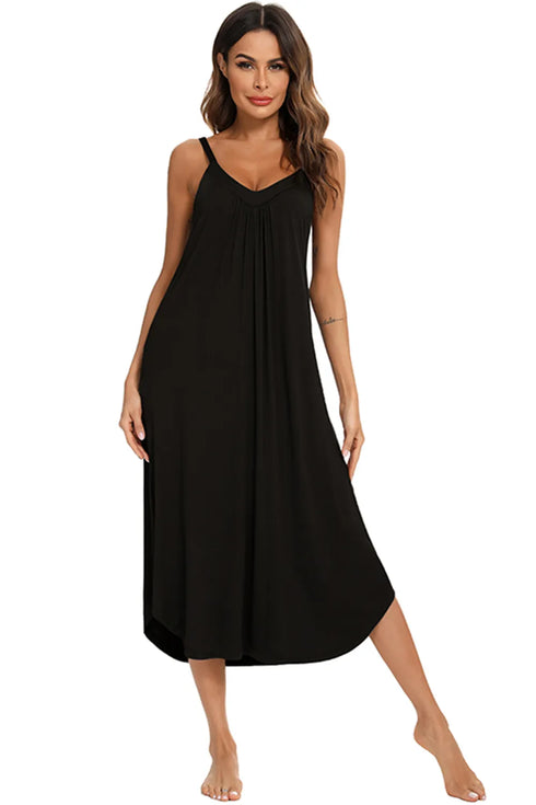 V-Neck Midi Lounge Dress - Fashorio