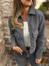 Zip Up Long Sleeve Jacket with Pockets – Casual Outerwear Dark Gray - Fashorio