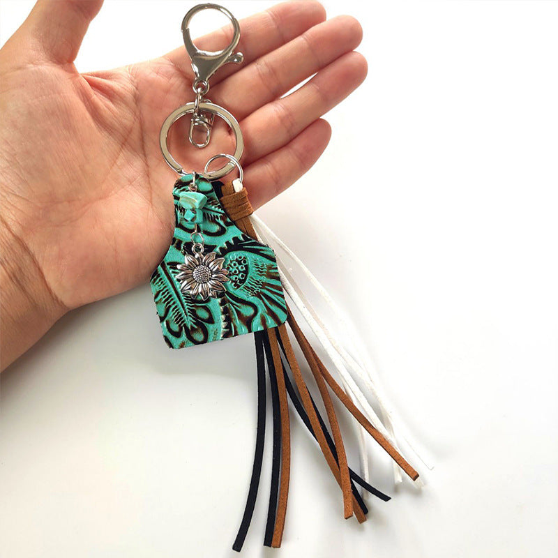 Turquoise Fringe Detail Key Chain Style G One Size - Fashorio