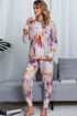 Shiny Tie-Dye Crewneck Top and Drawstring Waist Joggers Lounge Set - Fashorio