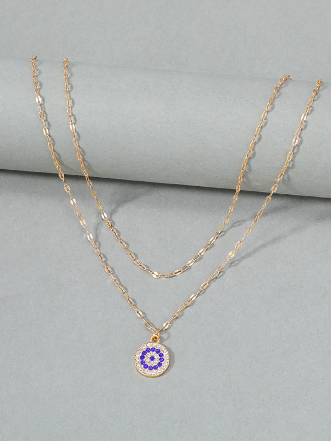 18K Gold-Plated Inlaid Zircon Layered Necklace - Fashorio