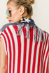 BiBi American Flag Fringe Edged Sweater Vest - Fashorio