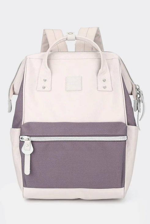 Himawari Water Resistant Canvas Backpack Bag with Side Pockets Pink Mauve One Size - Fashorio