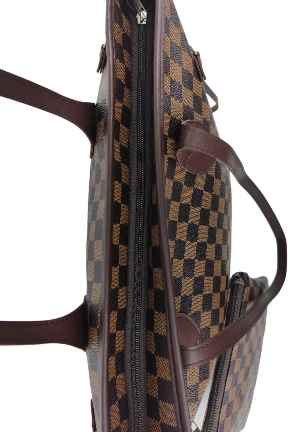 Checkered PVC Two-Piece Bag Set - Fashorio