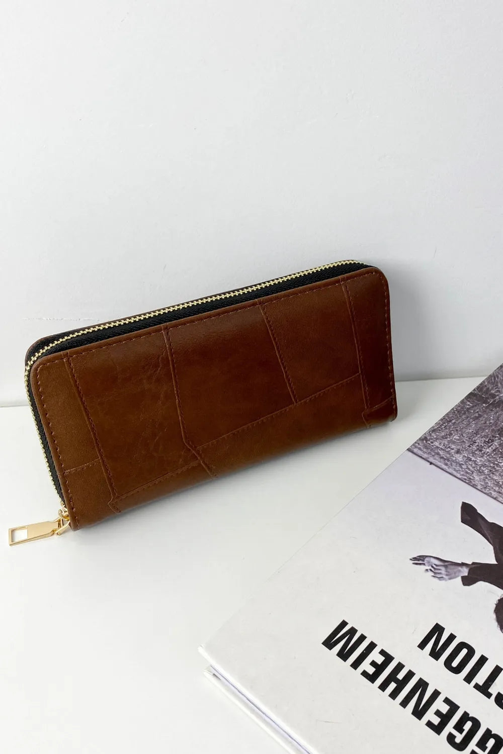 PU Leather Mulit-Interlayer Wallet Dark Brown One Size - Fashorio