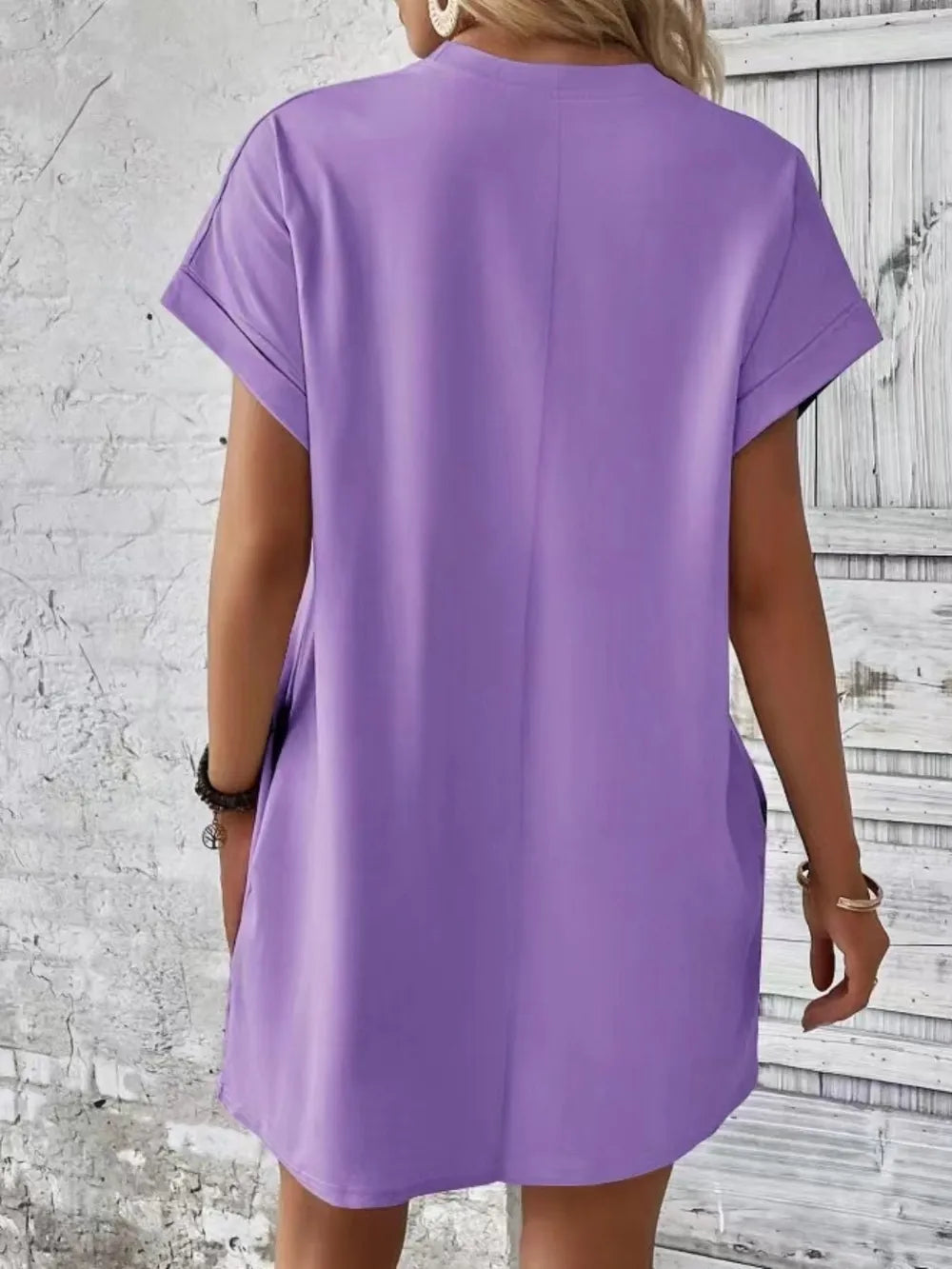 Casual Pocketed Short Sleeve Dress – Relaxed Everyday Comfort - Fashorio