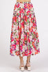 Mittoshop Flower Print Elastic Waist Tiered Skirt - Fashorio
