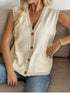 Button Up V-Neck Sweater Vest - Fashorio