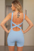 Crisscross Wide Strap Active Romper - Fashorio