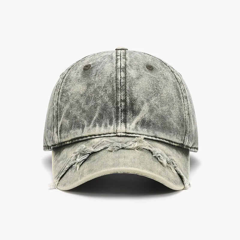 Fringe Adjustable Cotton Baseball Cap Sage One Size - Fashorio