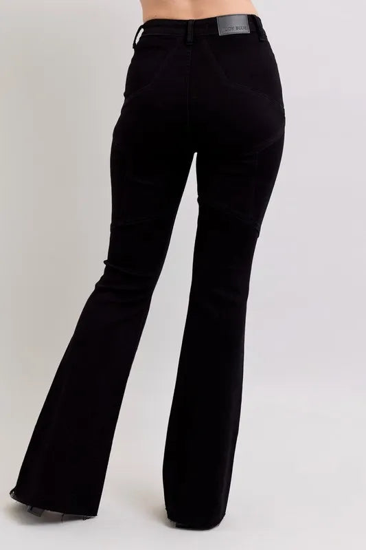 Judy Blue Full Size High Waist Star Seam Detail Flare Plus Size - Fashorio