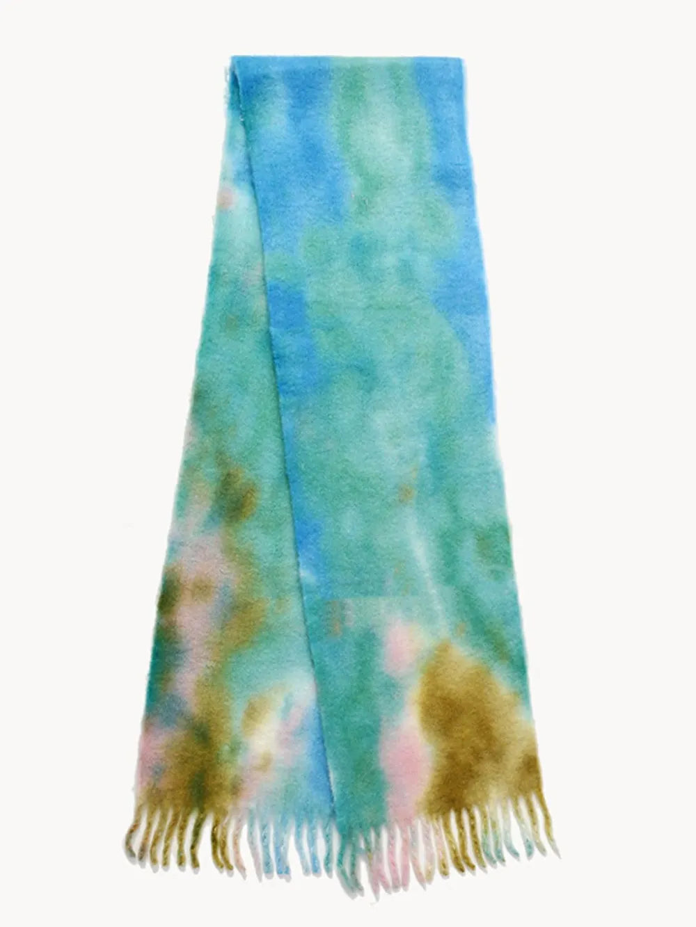 Fringe Tie-Dye Polyester Scarf - Fashorio