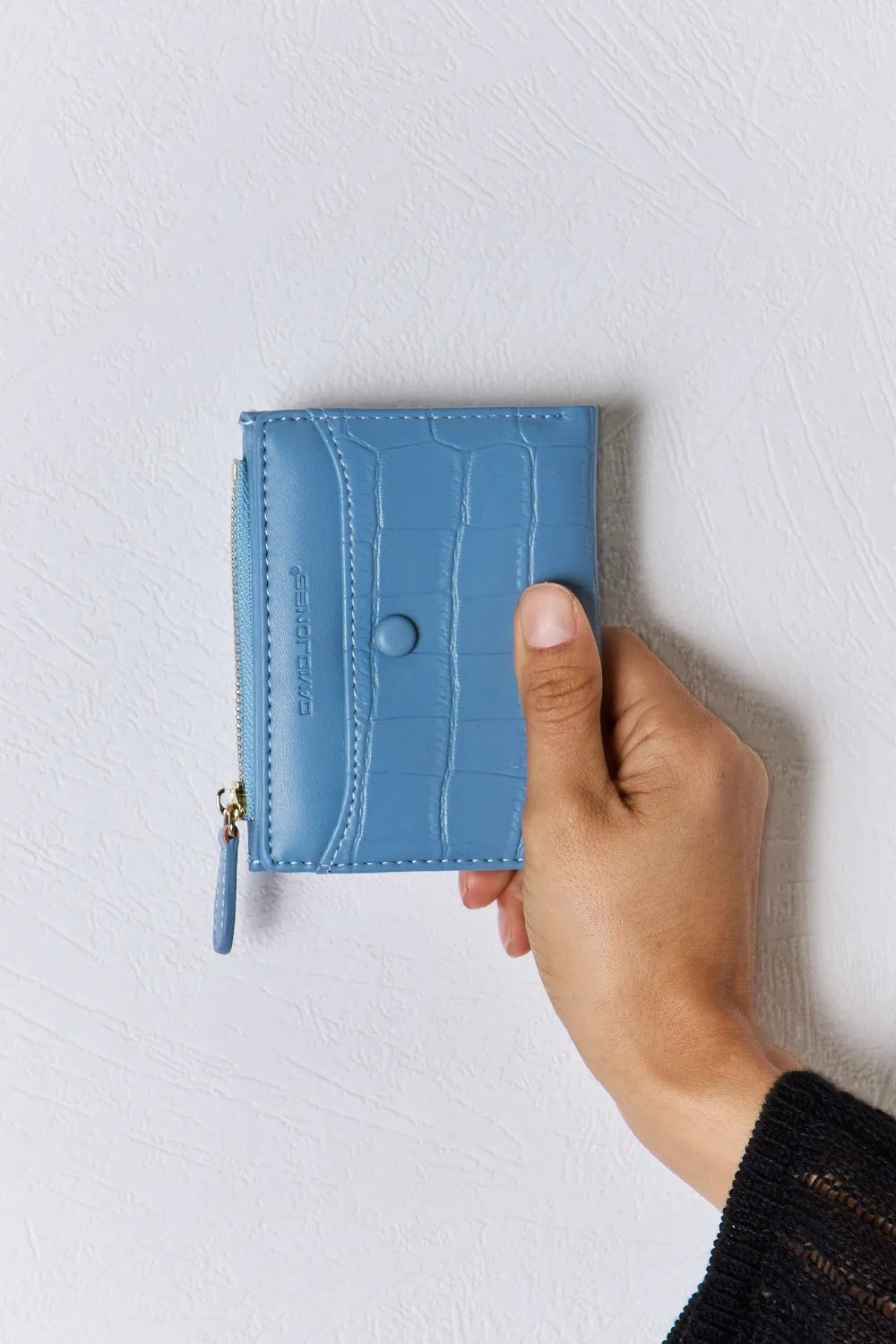 David Jones Texture PU Leather Mini Wallet BLUE One Size - Fashorio