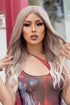 13*2" Lace Front Wigs Synthetic Long Wave 24" 150% Density in Medium Blonde Highlights - Fashorio