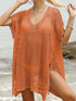 Side Tied V-Neck Cover-Up Terracotta One Size - Fashorio