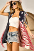 BiBi American Flag Fringe Edged Sweater Vest - Fashorio